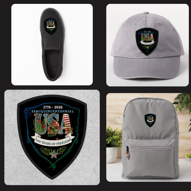 US 250 Years of Freedom Black & Aurora Shield Patch (US 250 Years of Freedom Black & Aurora Shield Patch)