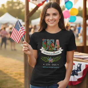 US 250 Years of Freedom Botanical Patriotic Tri-Blend Shirt