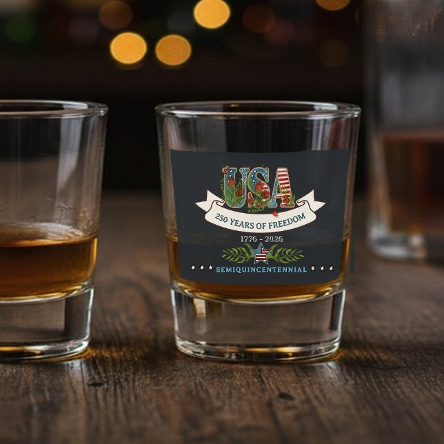 US 250 Years of Freedom Custom Background Color Shot Glass (US 250 Years of Freedom Custom Background Color Shot Glass)