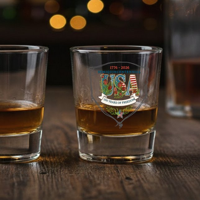 US 250 Years of Freedom Elegant Decorative Shot Glass (US 250 Years of Freedom Elegant Decorative Shot Glass)