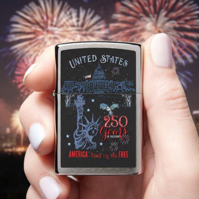 US 250 Years of Freedom Statue of Liberty & Eagle Zippo Lighter (US 250 Years of Freedom Statue of Liberty & Eagle Zippo Lighter)