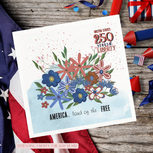 US 250 Years of Liberty Floral Patriotic Napkin
