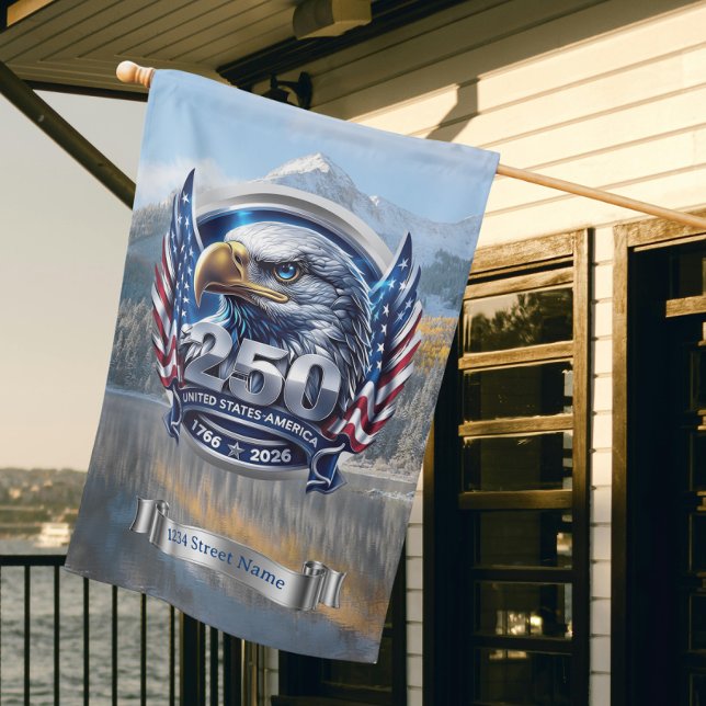 US 250th Anniversary American Bald Eagle  House Flag (Creator Uploaded)