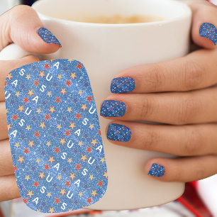 US 250th Anniversary Blue Minx Nail Art