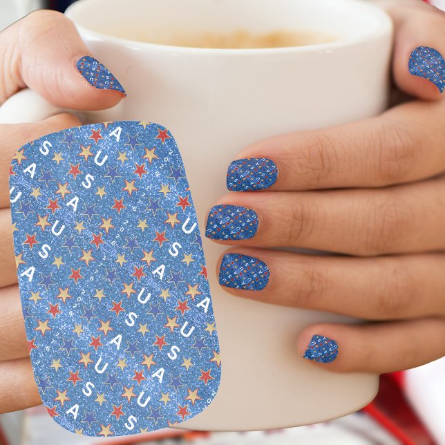 US 250th Anniversary Blue  Minx Nail Art (Creator Uploaded)