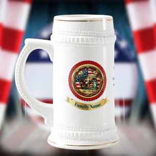 US 250th Anniversary Custom Vintage Freedom Seal Beer Stein