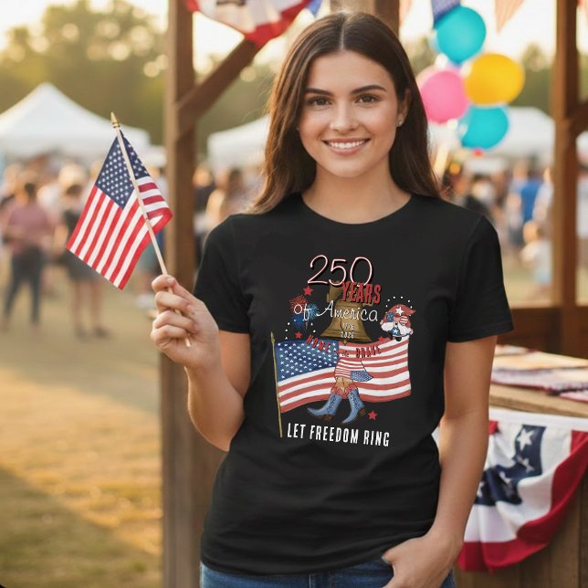 US 250th Anniversary  Patriotic Gnome Cowboy Boots Tri-Blend Shirt (US 250th Anniversary Patriotic Gnome Cowboy Boots Tri-Blend Shirt)