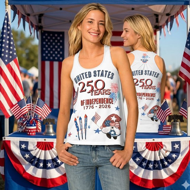 US 250th Anniversary Patriotic Gnome Tank Top  (USA 250th Anniversary Patriotic Gnome Tank Top)