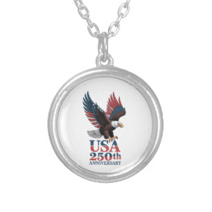 US 250th Anniversary Silver Plated Necklace