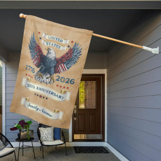 US 250th Anniversary Vintage American Eagle  House Flag
