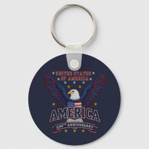 US 250th Business QR Code Keychain