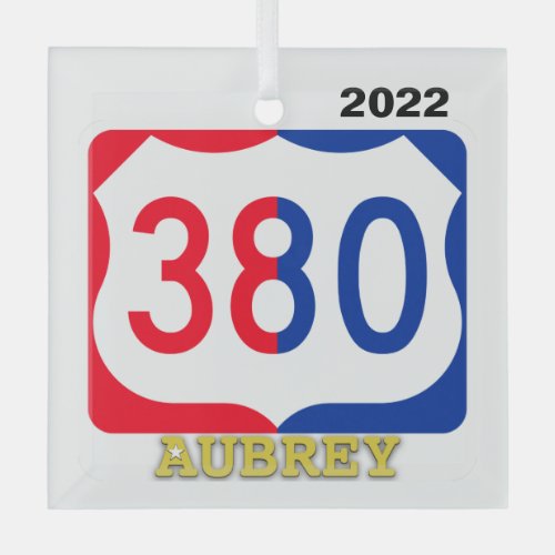 US 380 Hwy _ Aubrey Ornament