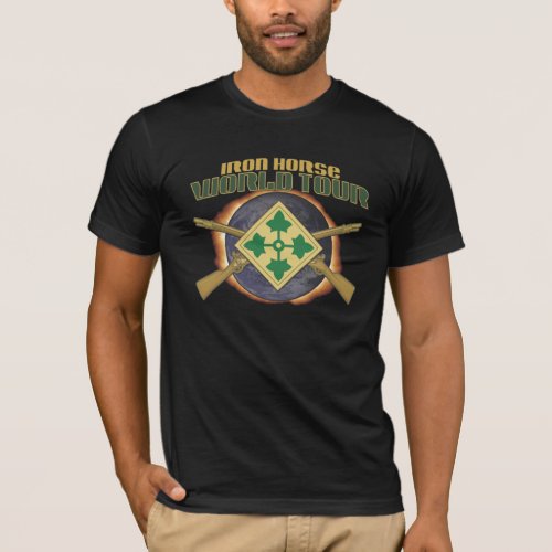US 4TH INFANTRY DIVISION IRON HORSE WORLD TOUR A T_Shirt