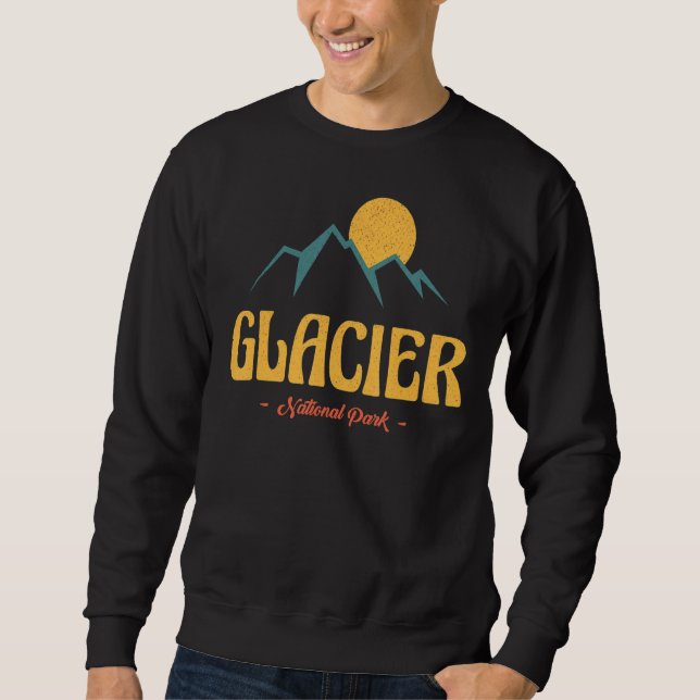 Us Adventure Vintage Glacier National Park Souveni Sweatshirt (Front)