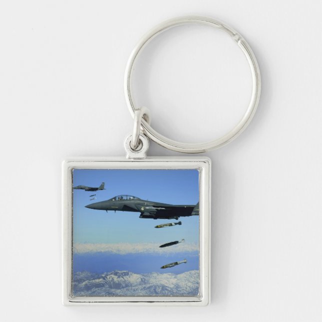 US Air Force F-15E Strike Eagle aircraft Keychain (Front)