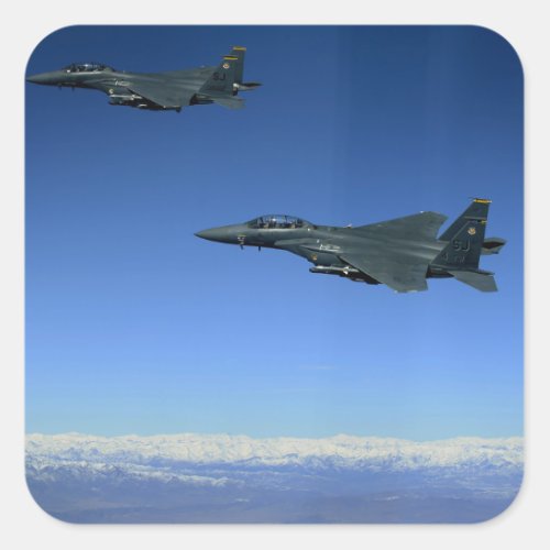 US Air Force F_15E Strike Eagles 2 Square Sticker