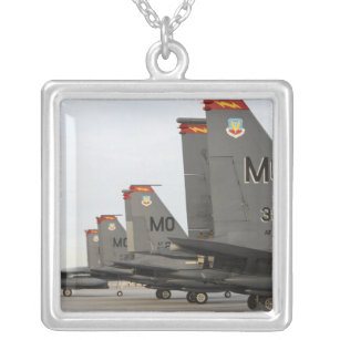 US Air Force F-15E Strike Eagles Silver Plated Necklace