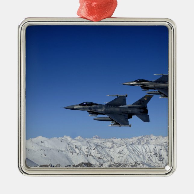 US Air Force F-16 Fighting Falcons Metal Ornament (Front)