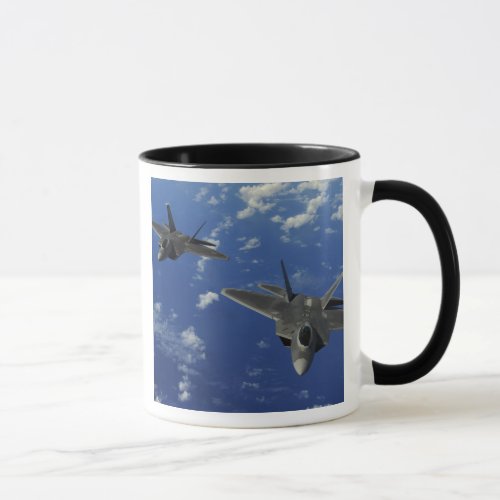 US Air Force F_22 Raptors in flight near Guam Mug