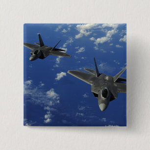 US Air Force F-22 Raptors in flight near Guam Pinback Button