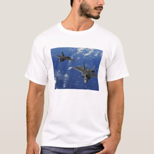 US Air Force F_22 Raptors in flight near Guam T_Shirt