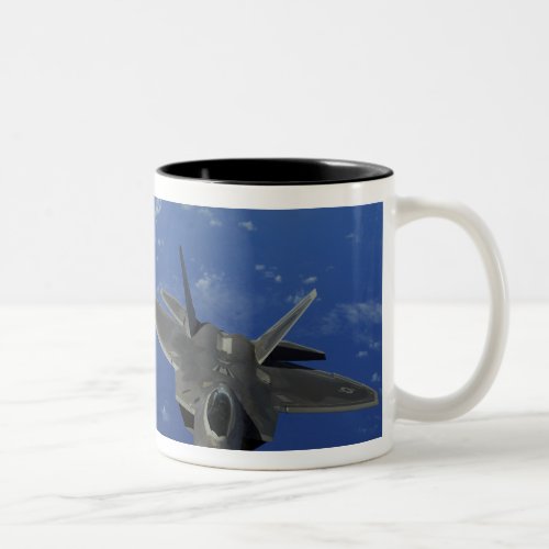 US Air Force F_22 Raptors in flight near Guam Two_Tone Coffee Mug