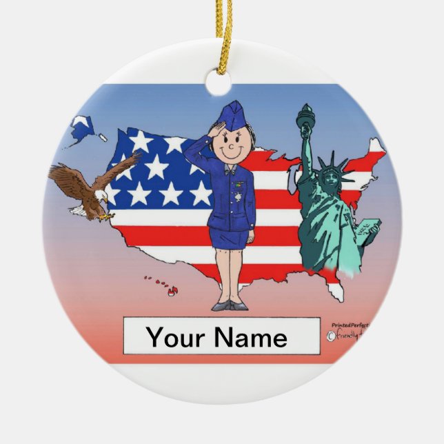 US Air Force - Female Ceramic Ornament (Front)