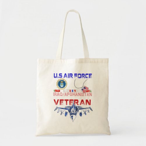 US Air Force Iraq Afghanistan USAF Veteran USA Fl Tote Bag