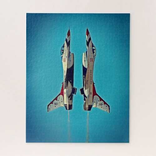 US Air Force Jet Airplanes Thunderbirds F16 USAF J Jigsaw Puzzle