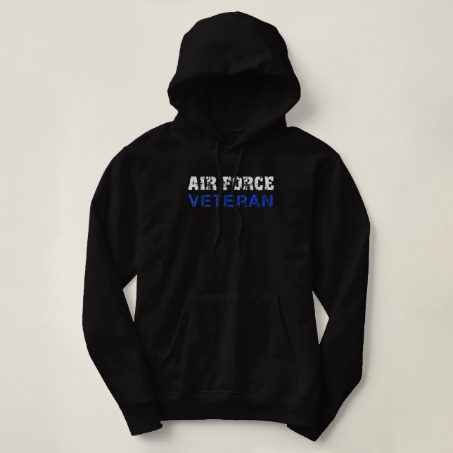US Air Force, USAF, Air Force Veterans Distressed  Hoodie (Design Front)