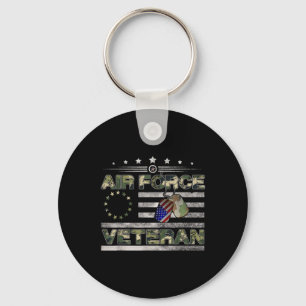 Us Air Force Veteran Shirt American Betsy Ross Cam Keychain