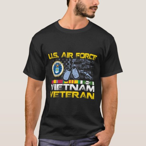 US Air Force Vietnam Veteran USA Flag Veteran Viet T_Shirt