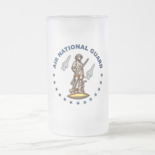 US Air National Guard Frosted Glass Beer Mug