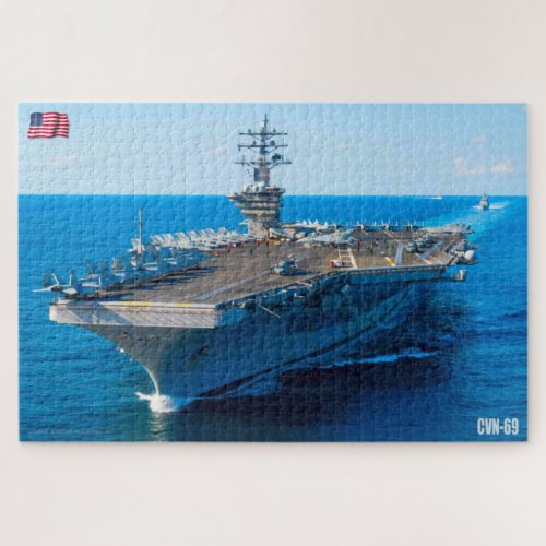 US AIRCRAFT CARRIER _ CVN 69 20x30 INCH Jigsaw Puzzle