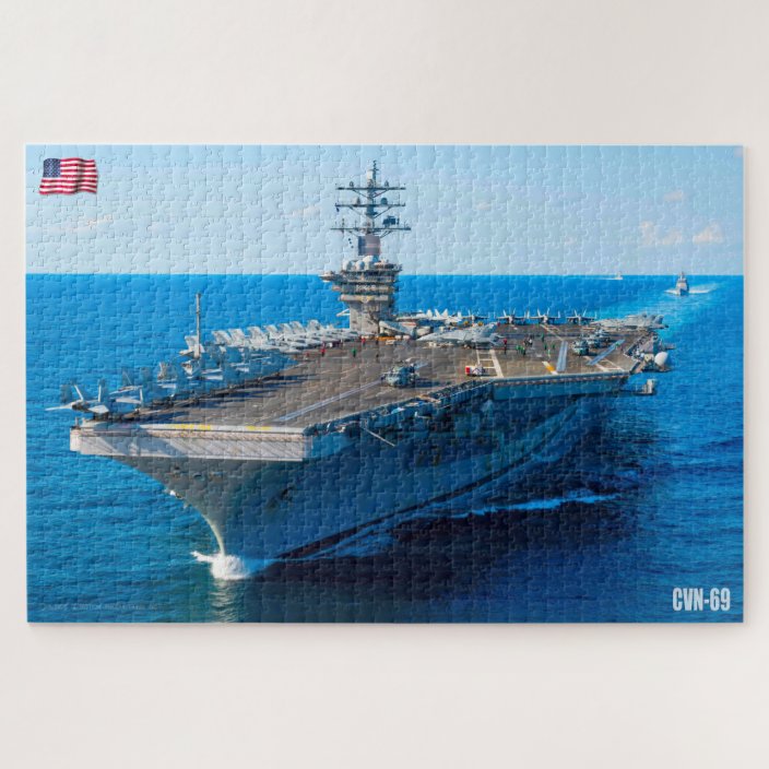 US AIRCRAFT CARRIER CVN 69 (20x30 INCH) Jigsaw Puzzle