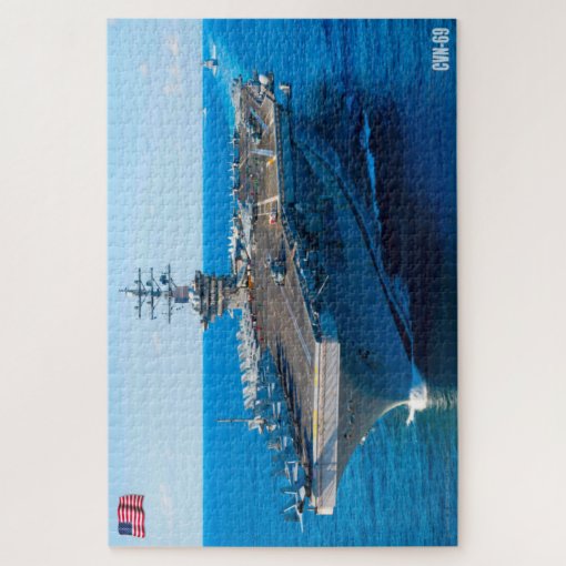 US AIRCRAFT CARRIER CVN 69 (20x30 INCH) Jigsaw Puzzle Zazzle