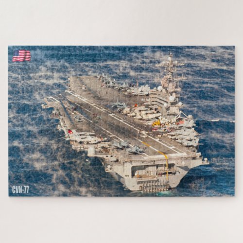 US AIRCRAFT CARRIER _ CVN 77 20x30 INCH Jigsaw Puzzle