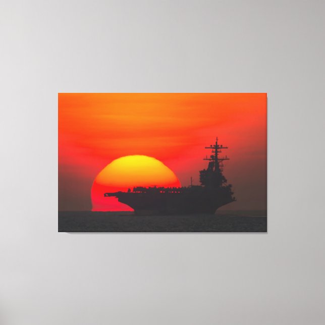 US AIRCRAFT CARRIER – CVN-77 32x48 Canvas Print (Front)