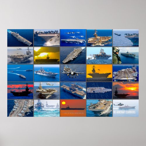 US AIRCRAFT CARRIERS MONTAGE POSTER