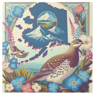 US Alaska State Bird and Flower Design Gallery Wrap