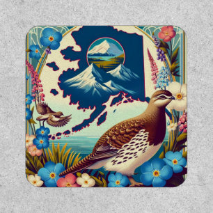 US Alaska's State Bird and Flower Design Patch