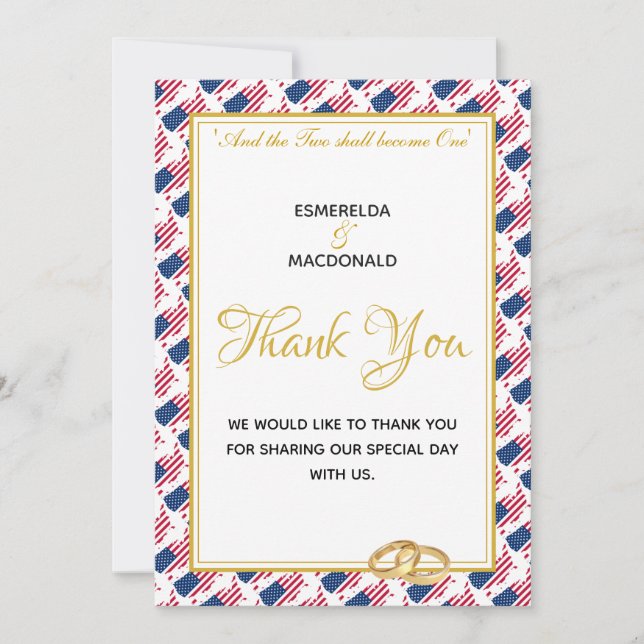 US AMERICA Christian Custom Photo Thank You Card (Front)