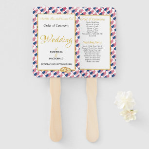 US AMERICA Christian Custom Wedding Programme Hand Fan
