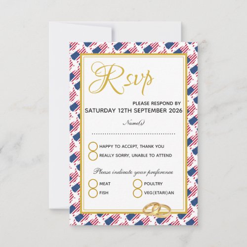 US AMERICA Christian Scripture Custom Wedding RSVP Card