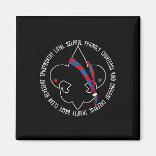 Us America Flag Scouting Law For Kids Magnet