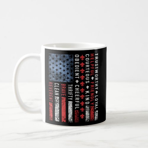Us America Flag Scouting Scout Law Coffee Mug