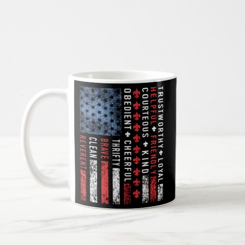 Us America Flag Scouting Scout Law Coffee Mug