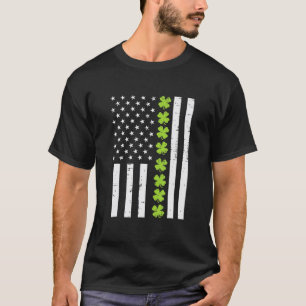 US America Flag Shamrock Clover St Patricks Day Pa T-Shirt