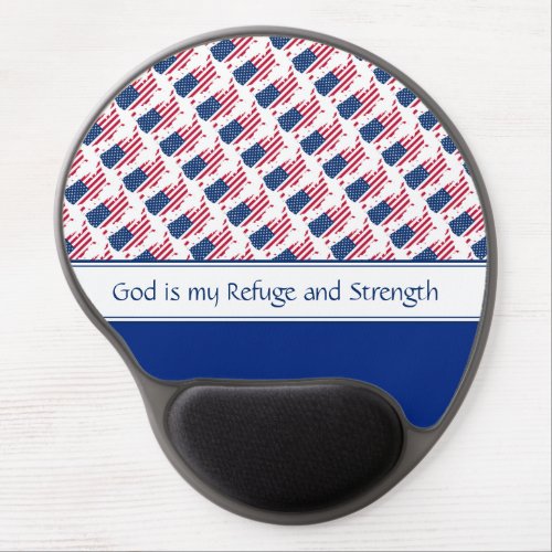 US AMERICA God Refuge Strength Christian Gel Mouse Pad