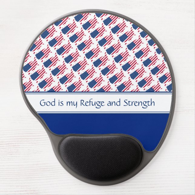 US AMERICA God Refuge Strength Christian Gel Mouse Pad (Front)